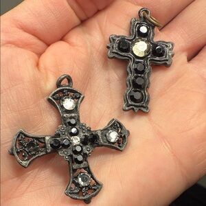 Black and Silver Gothic Cross Pendants